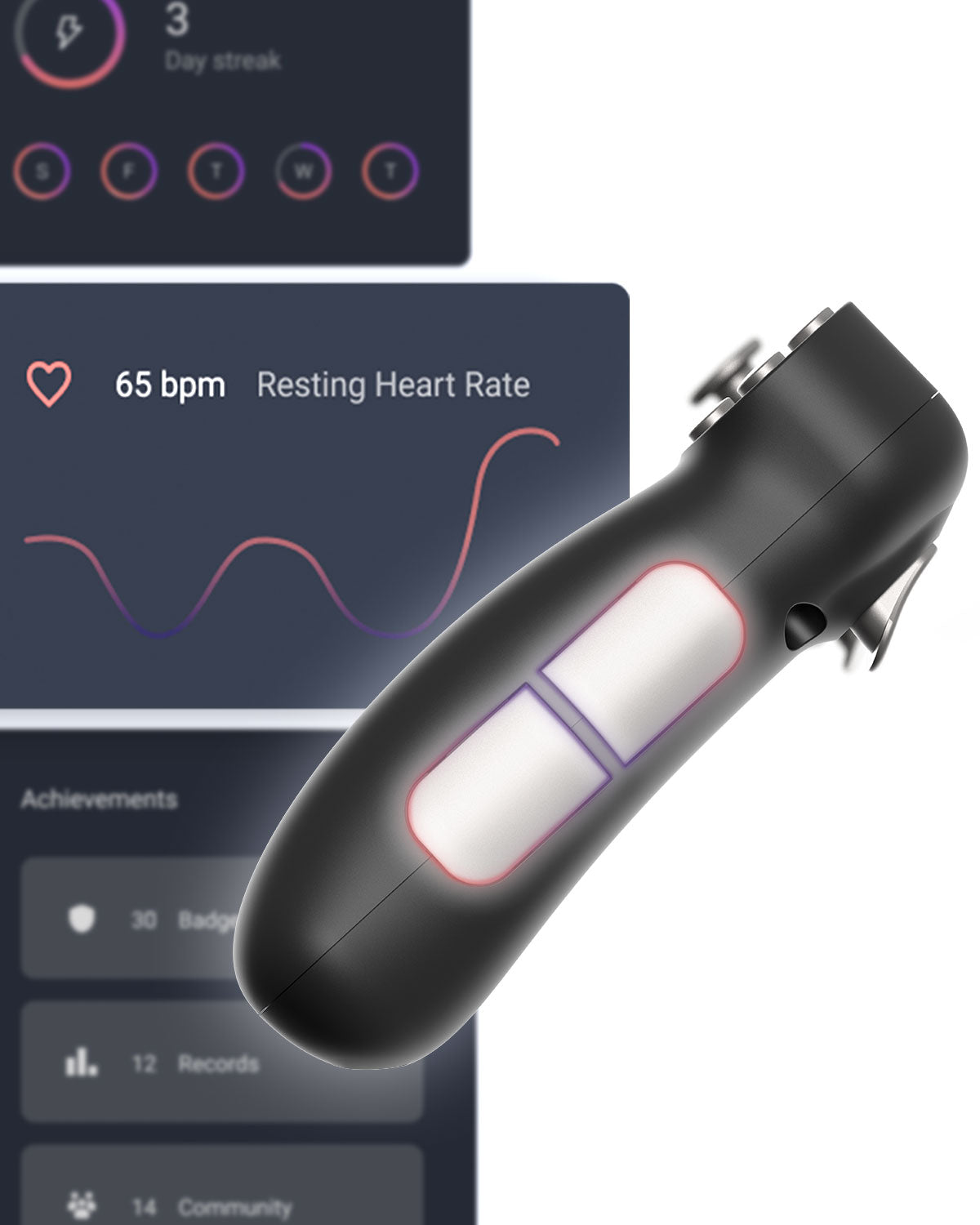 Our game controllers  have built in heart rate sensors to track your progress. And for the pros out there, there will be wireless connectivity supporting most devices.